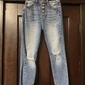 KanCan High Rise Blue Jeans Distressed Look